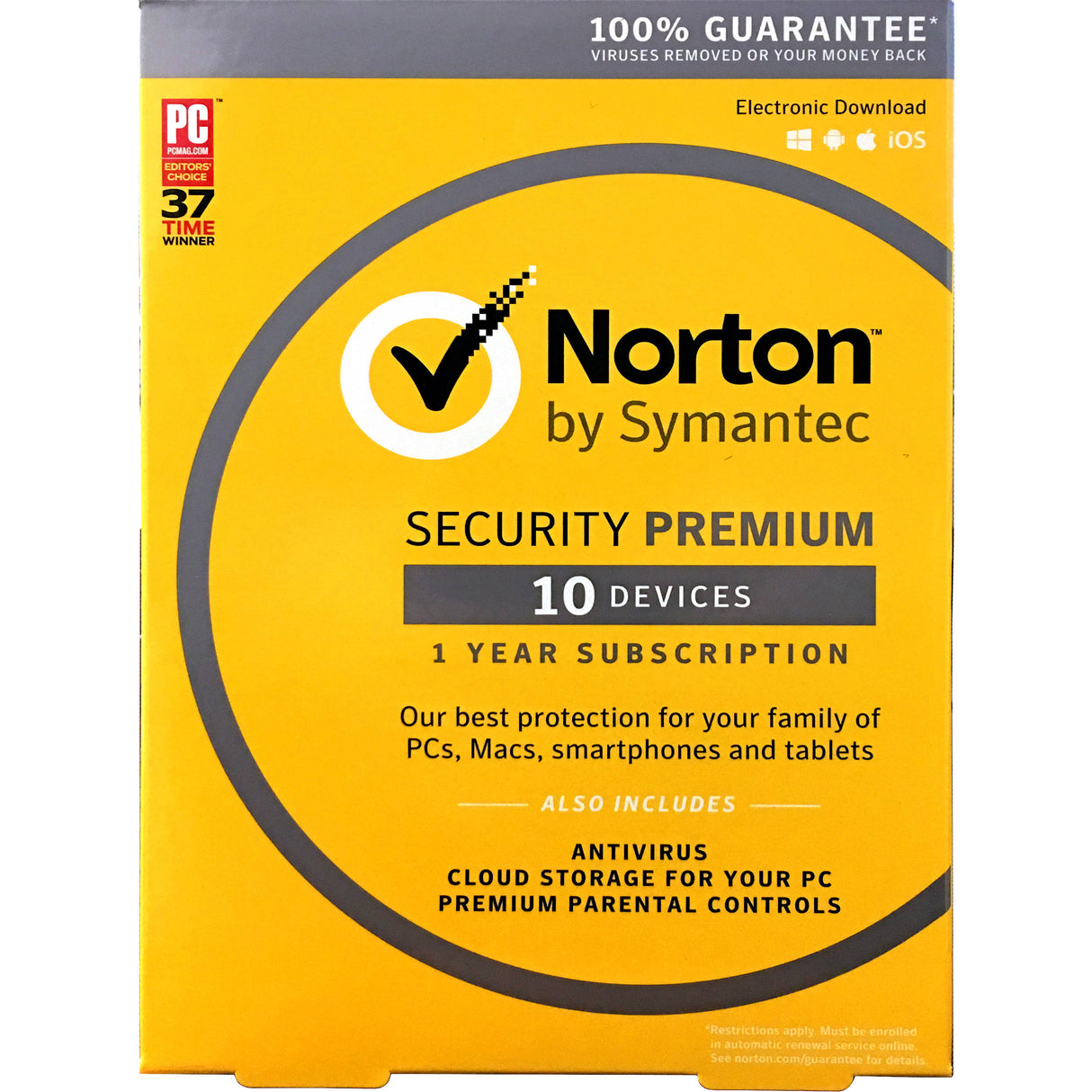 Norton Security Premium para 10 pc de 1 año